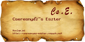 Cseresnyés Eszter névjegykártya